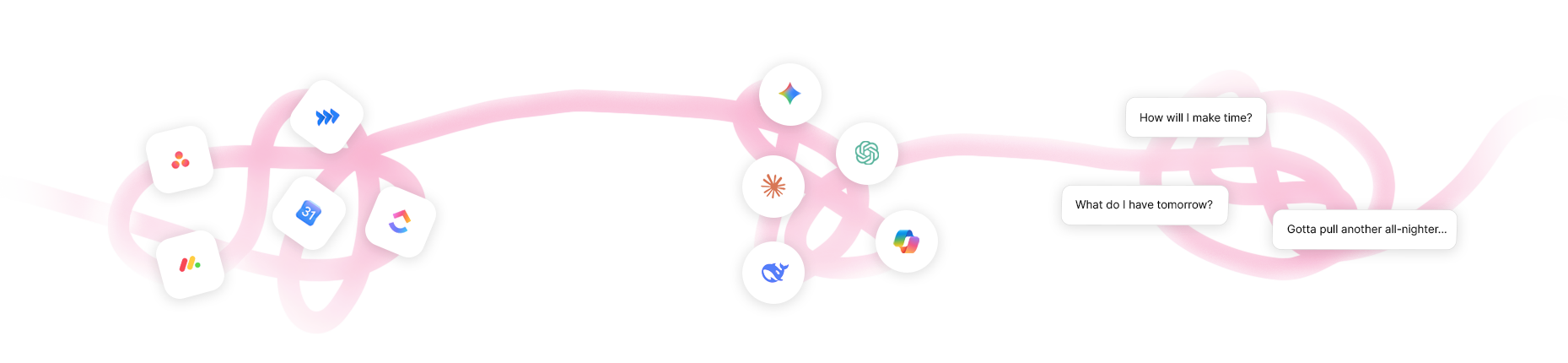 A tangle of planning apps, AI tools and anxious reminders, all disconnected